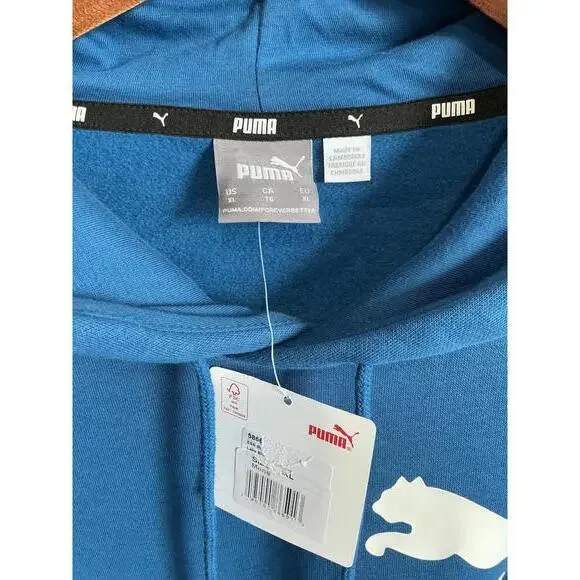 PUMA Blue Men's Hoodie with Logo - Picture 2 of 8